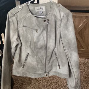 Gray Daytrip leather jacket